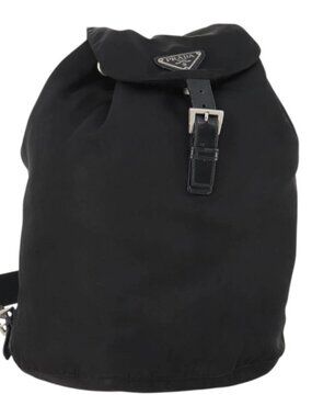PRADA Backpack Nylon Black Silver Auth bs33265